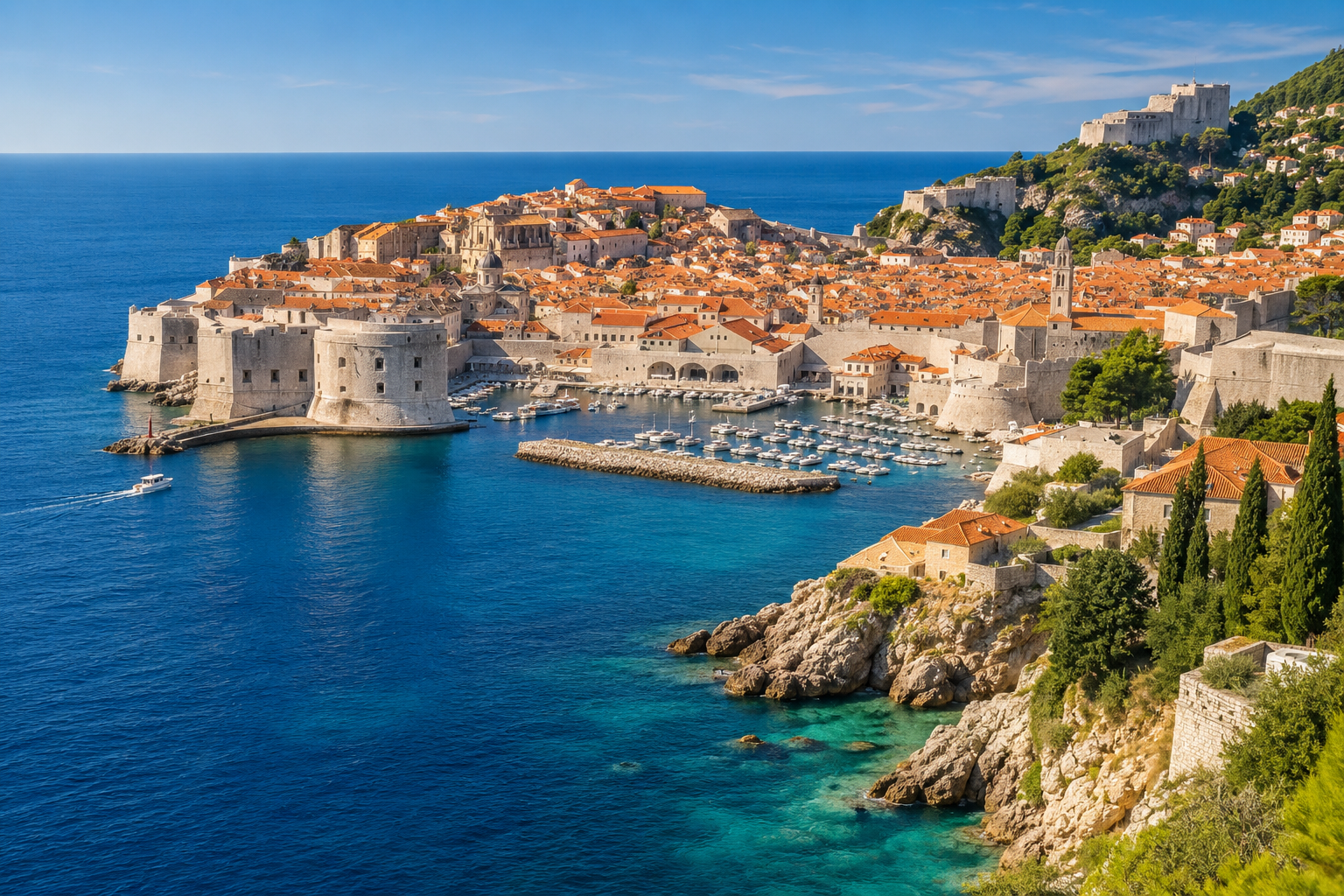 Dubrovnik's walled Old Town beside the Adriatic Sea