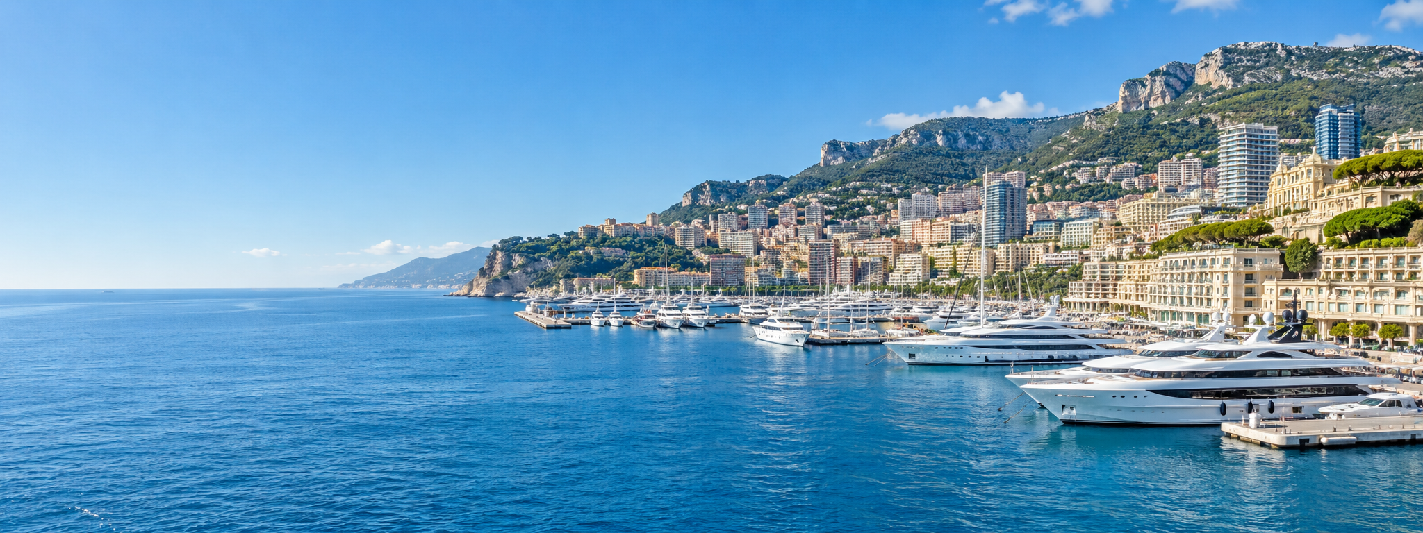 Monte Carlo harbor and its luxury yachts